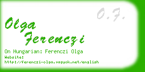 olga ferenczi business card